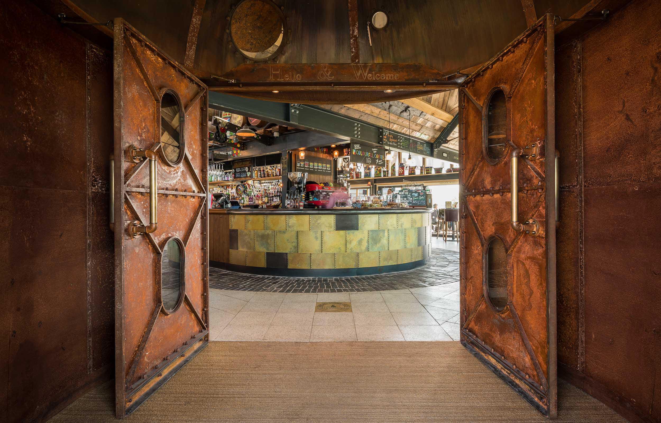 door-pub-metallic-nautical-theme-interior-photography-swindon-uk